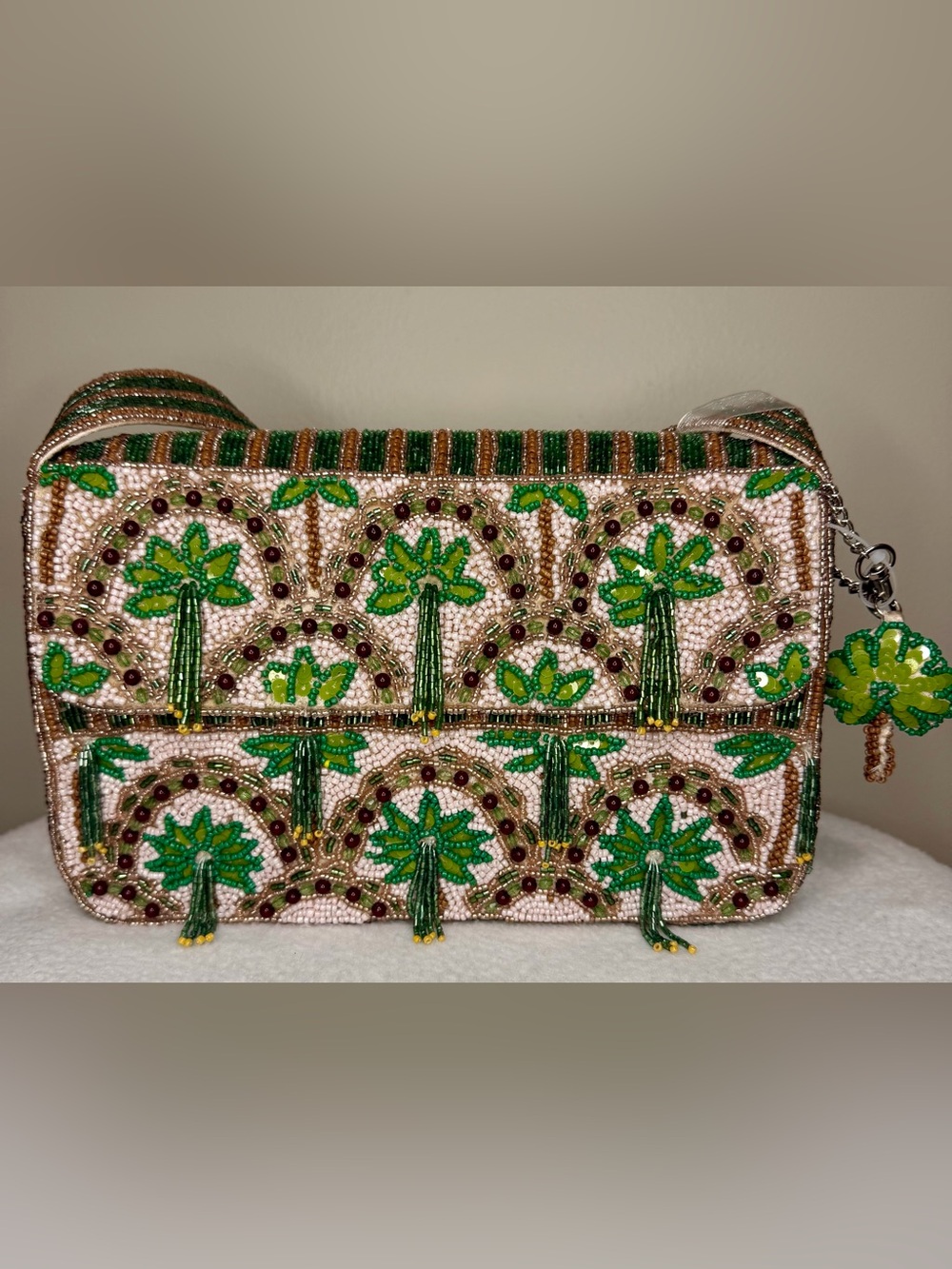 Viral Beaded TJMaxx & Marshalls Palm Tree Shoulder Bag With Bag Charm!!